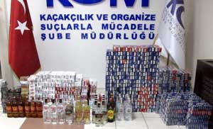 SAMSUN'DA KAÇAK SİGARA VE İÇKİ OPERASYONU