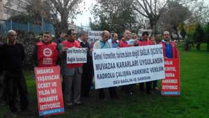Taşeron işçiler kadro talepleri için eylem yaptı