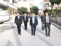 BAŞKAN ŞAHİN KALDIRIM ÇALIŞMALARINI İNCELEDİ