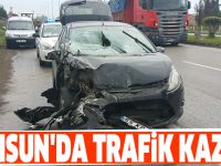 Samsun'daki trafik kazası araç kamerasında