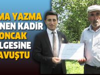 Okuma yazma öğrenen Kadir Koncak belgesine kavuştu