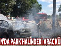 Samsun'da Park halindeki araç küle döndü