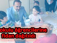 Anaokulu öğrencilerine fidan dağıtıldı