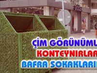 ÇİM GÖRÜNÜMLÜ KONTEYNIRLAR BAFRA SOKAKLARINDA