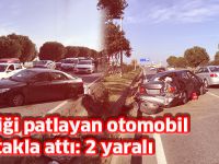 Lastiği patlayan otomobil takla attı: 2 yaralı