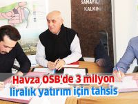 Havza OSB'de 3 milyon liralık yatırım için tahsis