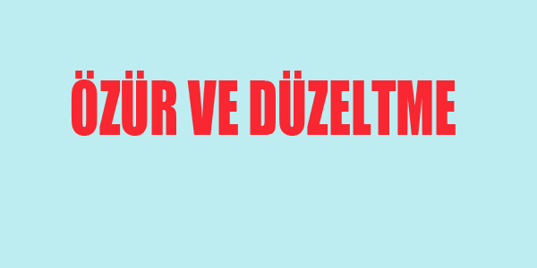 Düzeltme ve özür