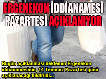 Ergenekon iddianamesi bugün açıklanacak...