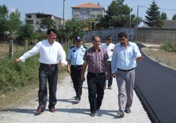 Bafra'da stabilize  yollar asfaltlanıyor