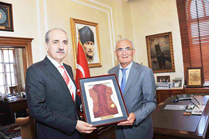 KURTULMUŞ, BAŞKAN YILMAZ'I ZİYARET ETTİ