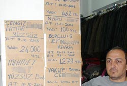 Esnafın borçlu teşhiri