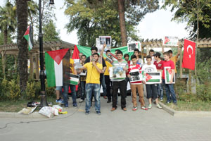 Çarşambalı gençler İsraili protesto etti