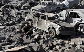 Sana'yı bombalandı