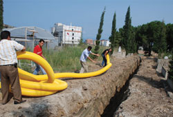 Mezarlıkta yağmur suyu çalışması