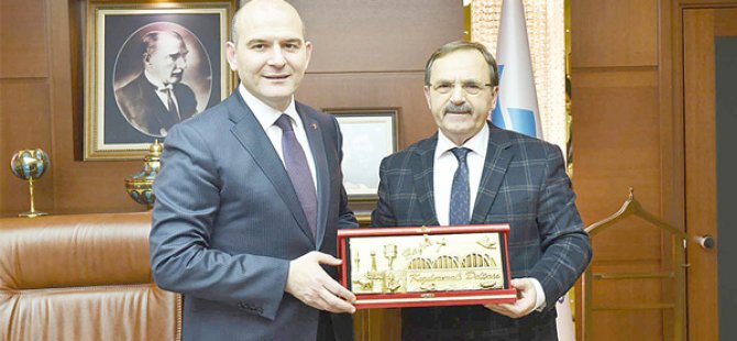 BAŞKAN ŞAHİN’DEN, BAKAN SOYLU’YA TEBRİK ZİYARETİ