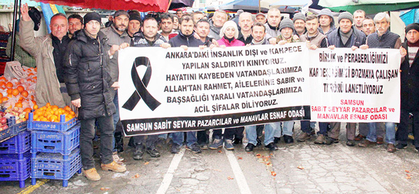 Pazar Esnafı Terörü Lanetledi