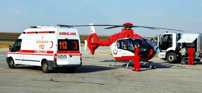 İMDADINA AMBULANS HELİKOPTER YETİŞTİ