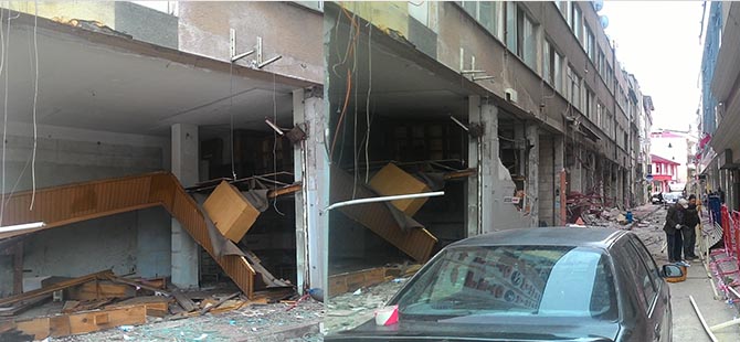 ESKİ KIZILAY BİNASI YIKILIYOR