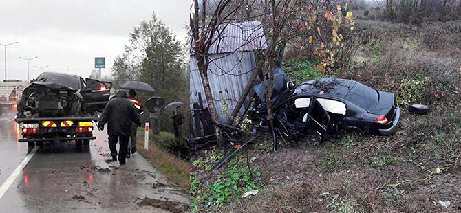 OTOMOBİL TARLAYA UÇTU