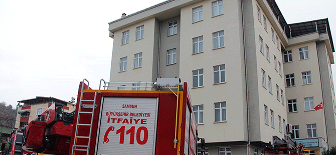 Samsun'da öğrenci yurdunda yangın çıktı