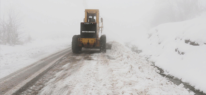 Samsun'da etkili kar yağışı