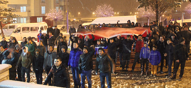 Kavak'ta Teröre Lanet Mitingi Yapıldı