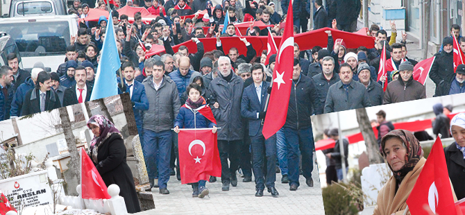 Samsun'da teröre lanet şehide dua yürüyüşü