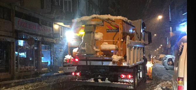 Terme belediyesi kar yağışı için teyakkuzda