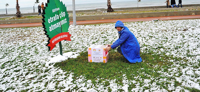 Sokak hayvanlarına yiyecek bıraktılar
