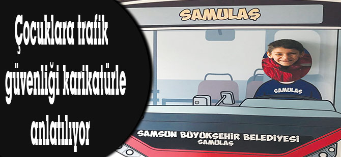 Çocuklara trafik güvenliği karikatürle anlatılıyor