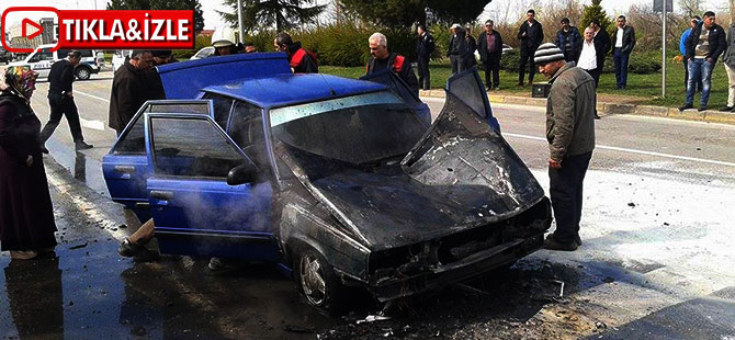 ÇARŞAMBA'DA ARAÇ YANGINI