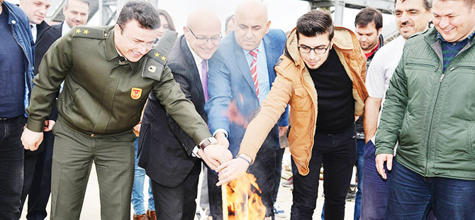 Terme’de nevruz ateşi yandı