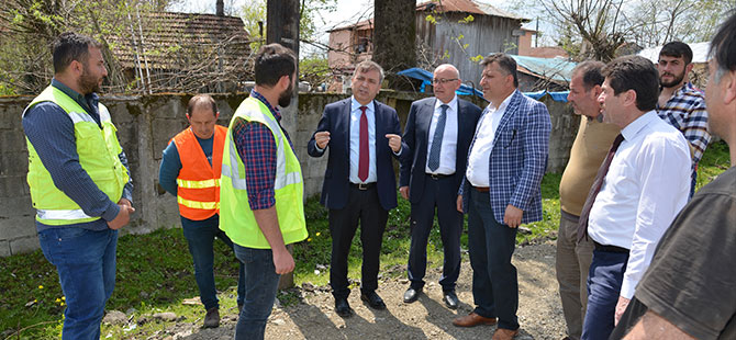 Terme Gölyazı’da beton yol çalışmaları başladı