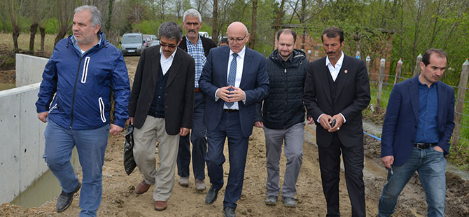 Terme Bağsaray’da istinat duvarı çalışmaları başladı