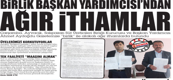 BİRLİK BAŞKAN YARDIMCISI'NDAN AĞIR İTHAMLAR