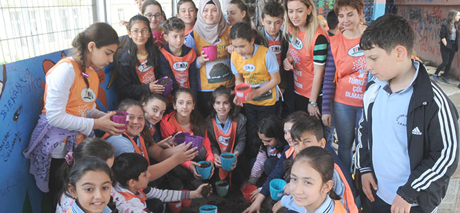 Çiçekler saksıyla buluştu