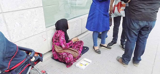 BAFRA' DA SURİYELİ DİLENCİ ARTIŞI