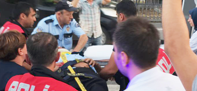 Samsun'da kamyonetin çarptığı polis yaralandı