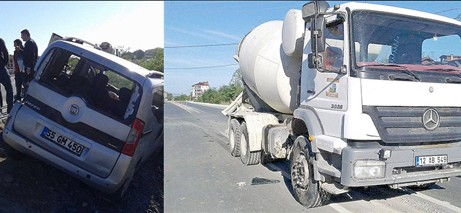 ÇARŞAMBA’DA KAZA : 1 YARALI