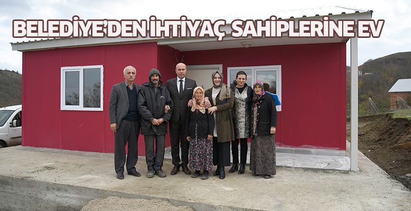 Belediyeden ihtiyaç sahiplerine prefabrik ev