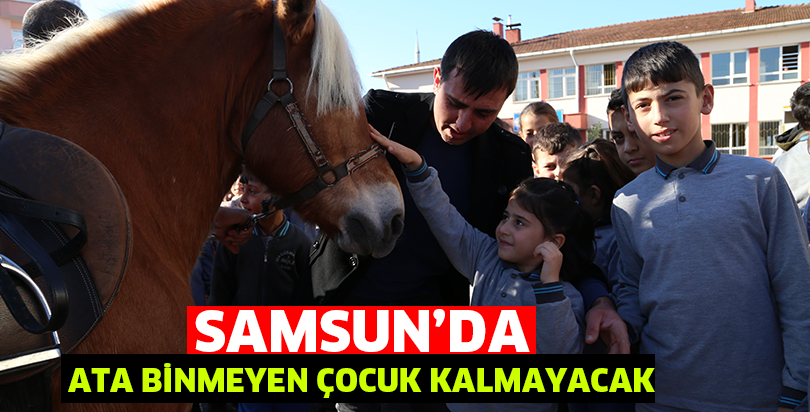 At binmeye gelemeyen çocuklara atları götürüyor