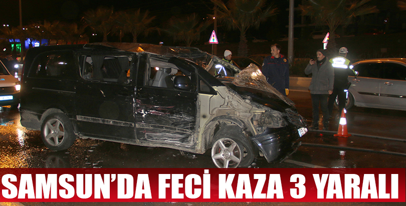 Samsun'da minibüs devrildi: 3 yaralı