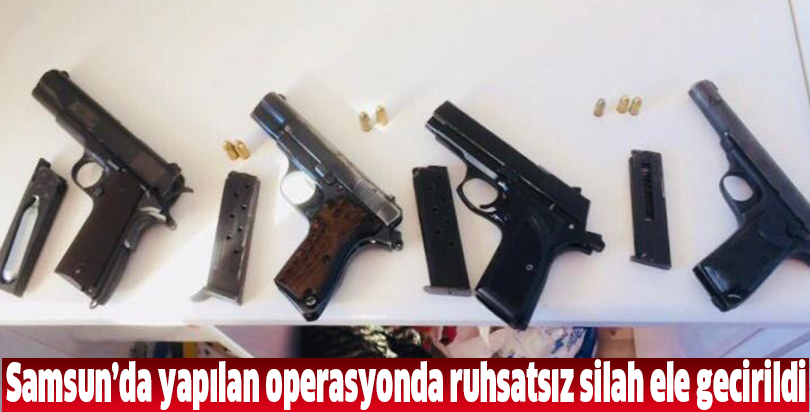 Samsun'da düzenlenen iki ayrı operasyonda 7 ruhsatsız tabanca ele geçirildi.