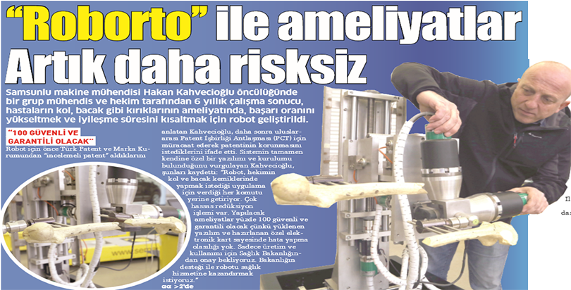 "Roborto" ile ameliyatlarda başarının yükseltilmesi hedefleniyor