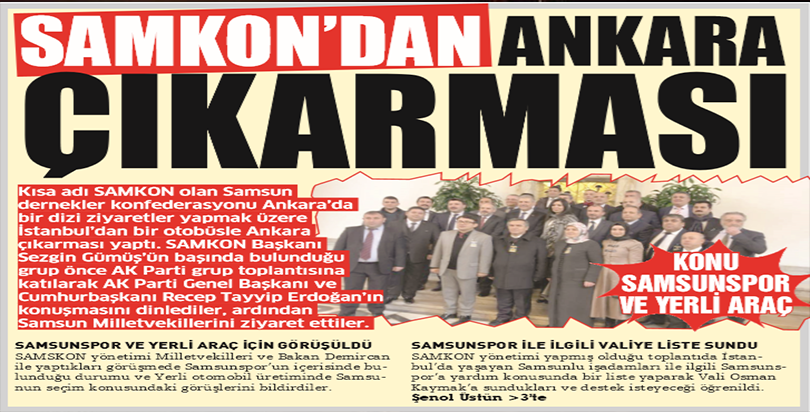 SAMKON’DAN ANKARA ÇIKARMASI