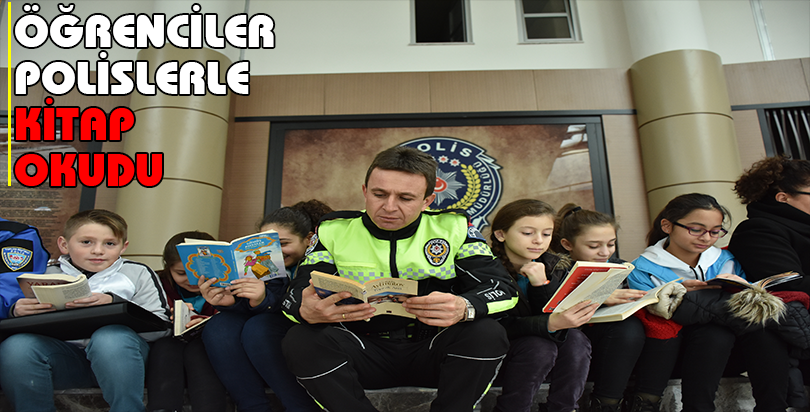 Öğrenciler polislerle kitap okudu