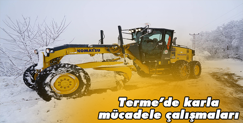 Terme'de karla mücadele çalışmaları