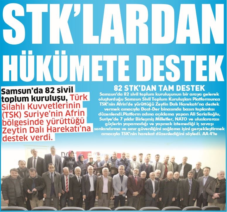 Samsun'da Zeytin Dalı Harekatı'na destek