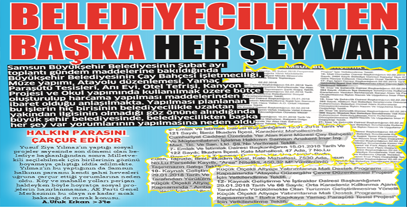 BELEDİYECİKTEN BAŞKA HER ŞEY VAR