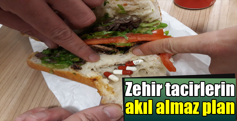 Emniyete ekmek arasında hap götürünce yakalandı